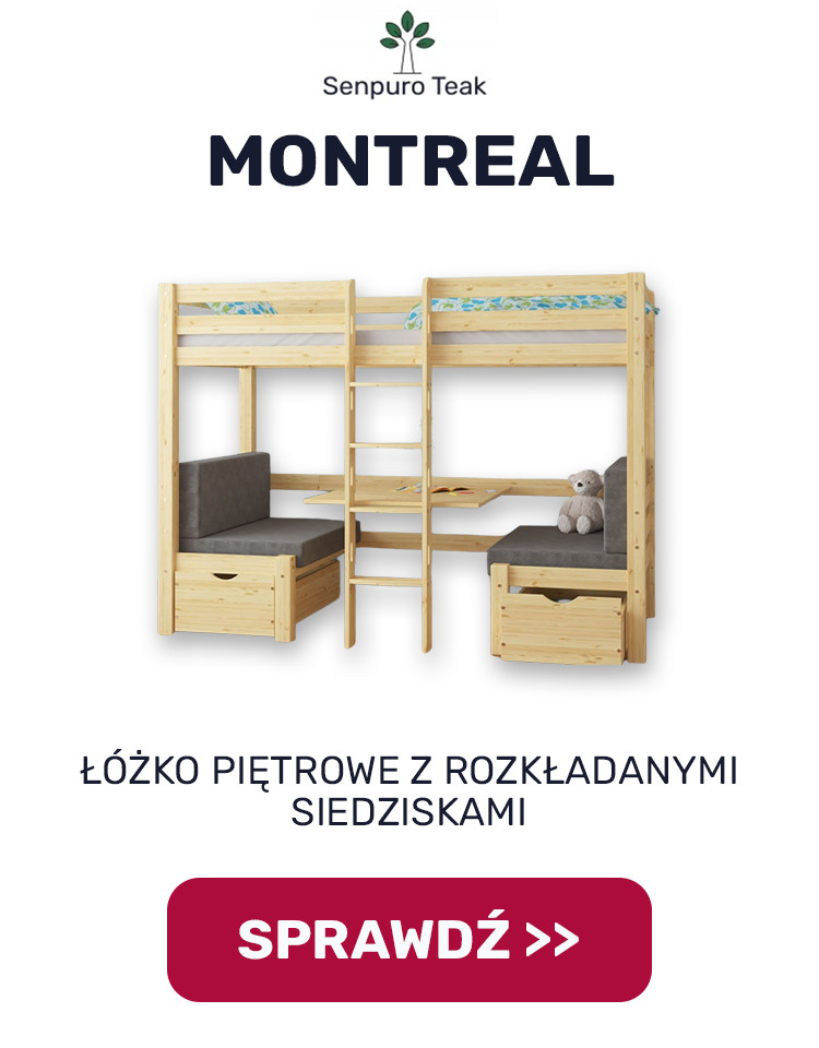 Łóżko piętrowe Senpuro Teak Montreal